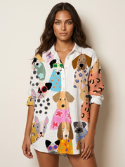 Exclusive women's blouse with dog print - Mila