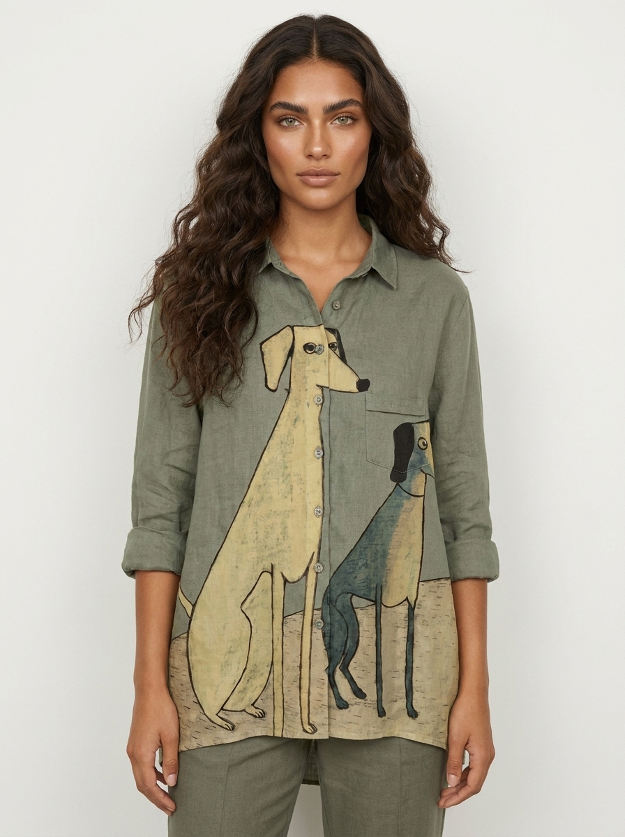 Exclusive women's blouse with dog print - Mila