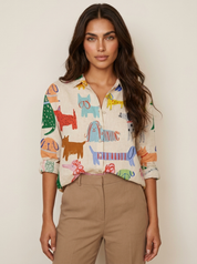Exclusive women's blouse with dog print - Mila
