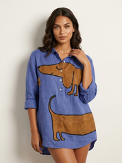 Exclusive women's blouse with dog print - Mila
