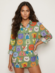 Exclusive women's blouse with dog print - Mila