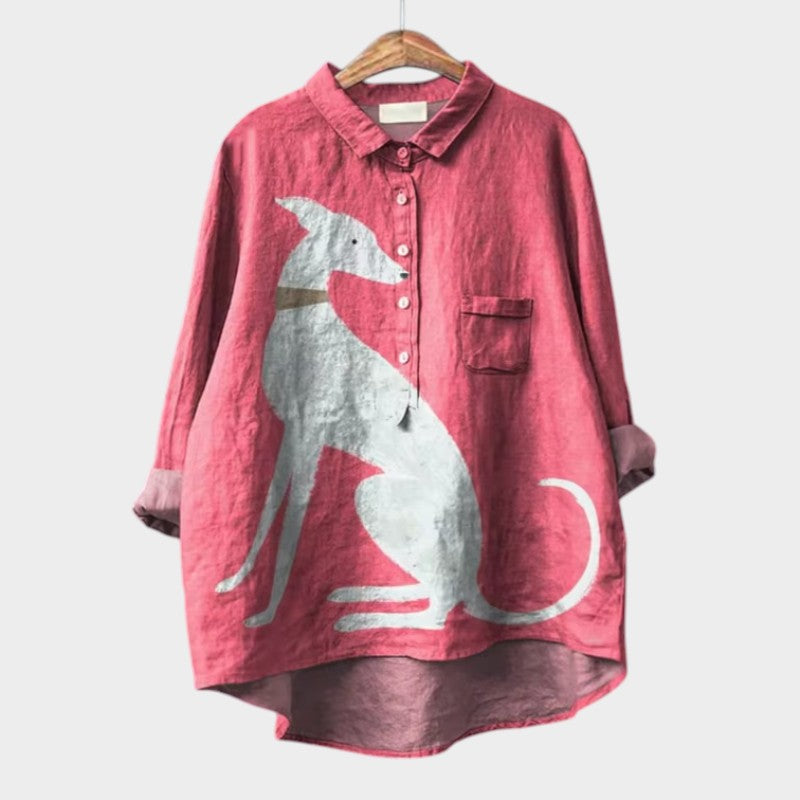 Exclusive women's blouse with dog print - Mila