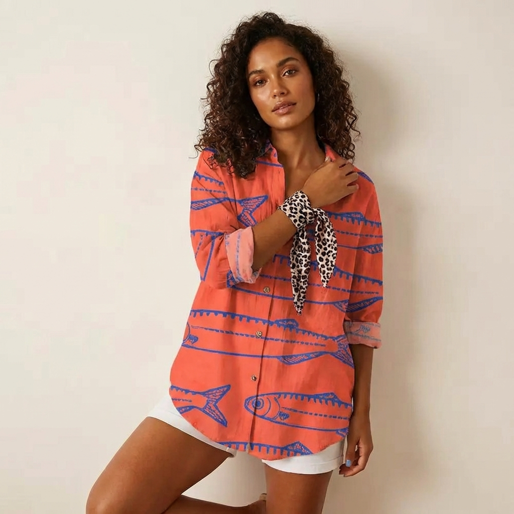 Exotische print dames blouse – Mirella