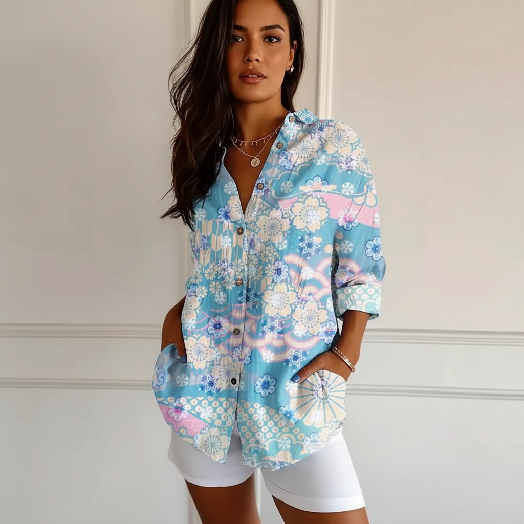 Exotic-print women's blouse – Mirella