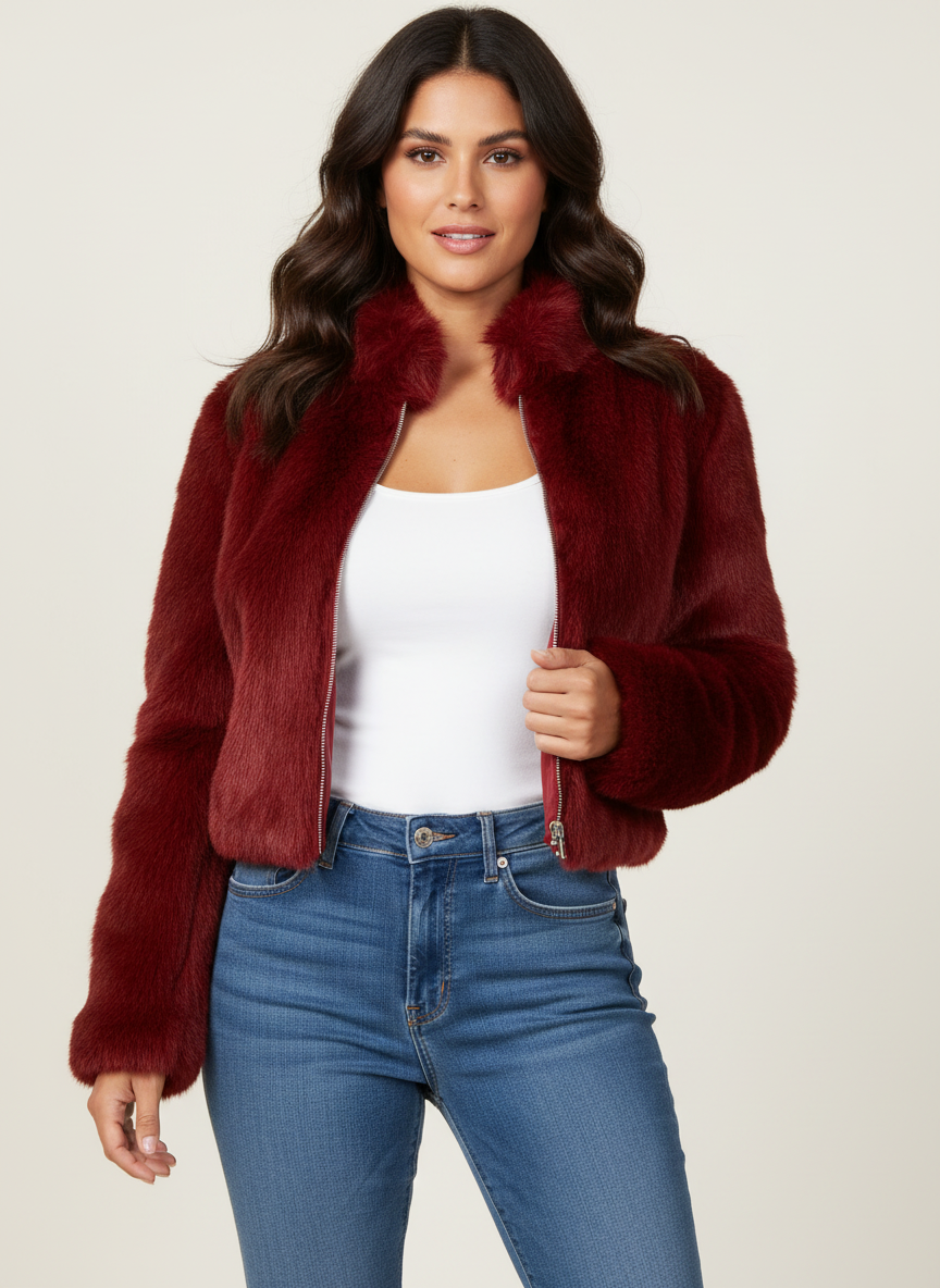 Faux fur korte damesjas