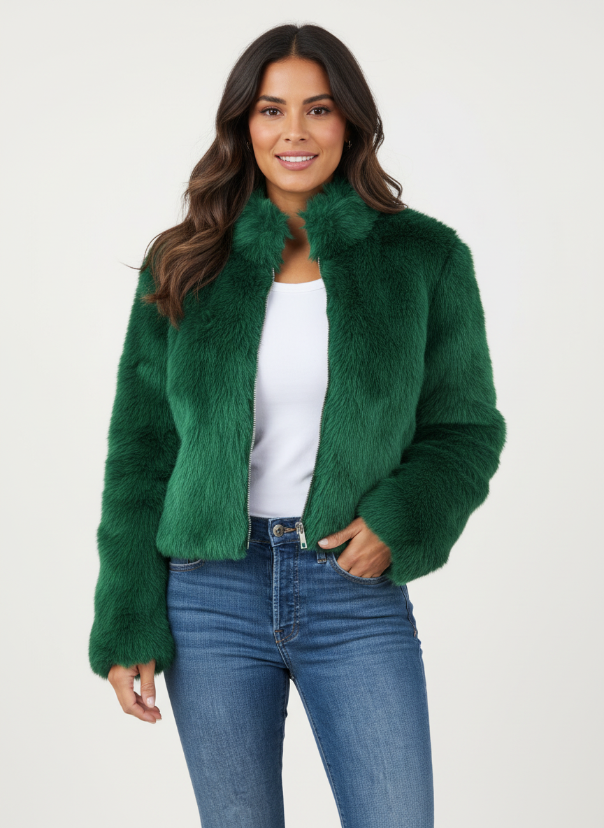 Faux fur korte damesjas