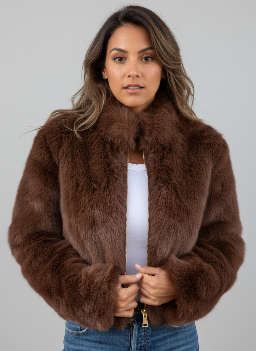 Faux fur korte damesjas