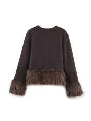 Faux fur trim jacket dames – Margot