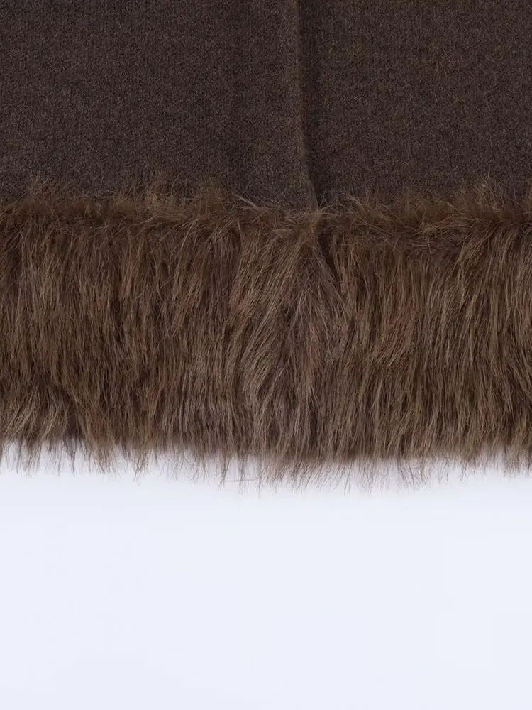 Faux fur trim jacket dames – Margot