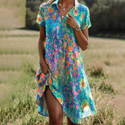 Fleurige zomerjurk met speelse print - Sanne