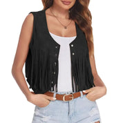 Fringe bohemian dames gilet – Elara