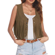 Fringe bohemian dames gilet – Elara