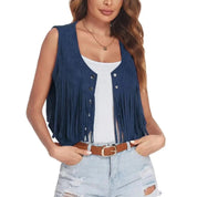 Fringe bohemian dames gilet – Elara