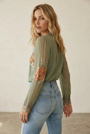 Geborduurde Chiffon Blouse – Victoria