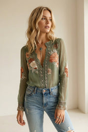 Geborduurde Chiffon Blouse – Victoria