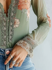 Geborduurde Chiffon Blouse – Victoria