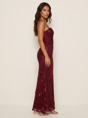 Geborduurde bustier maxi jurk - Aurora
