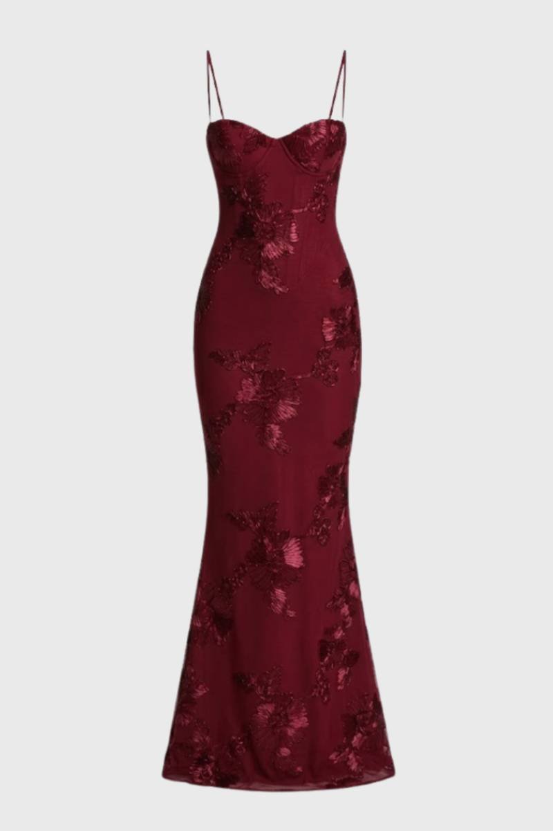 Geborduurde bustier maxi jurk - Aurora