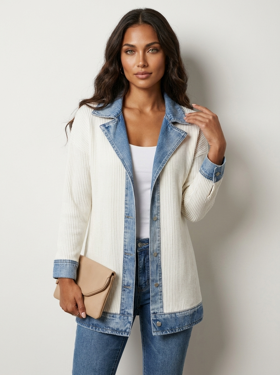 Gebreide blazer met denim look - Mila