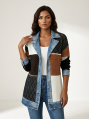 Gebreide blazer met denim look - Mila