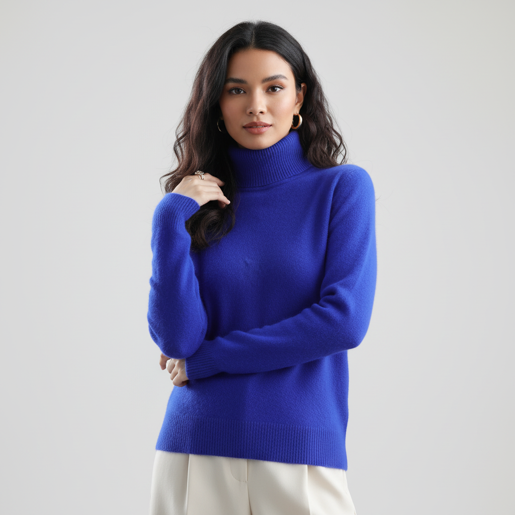 Gebreide damestrui met hoge hals