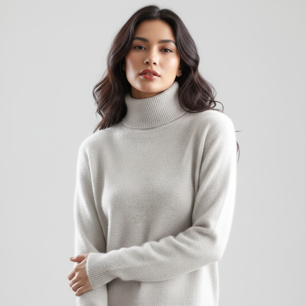 Gebreide damestrui met hoge hals