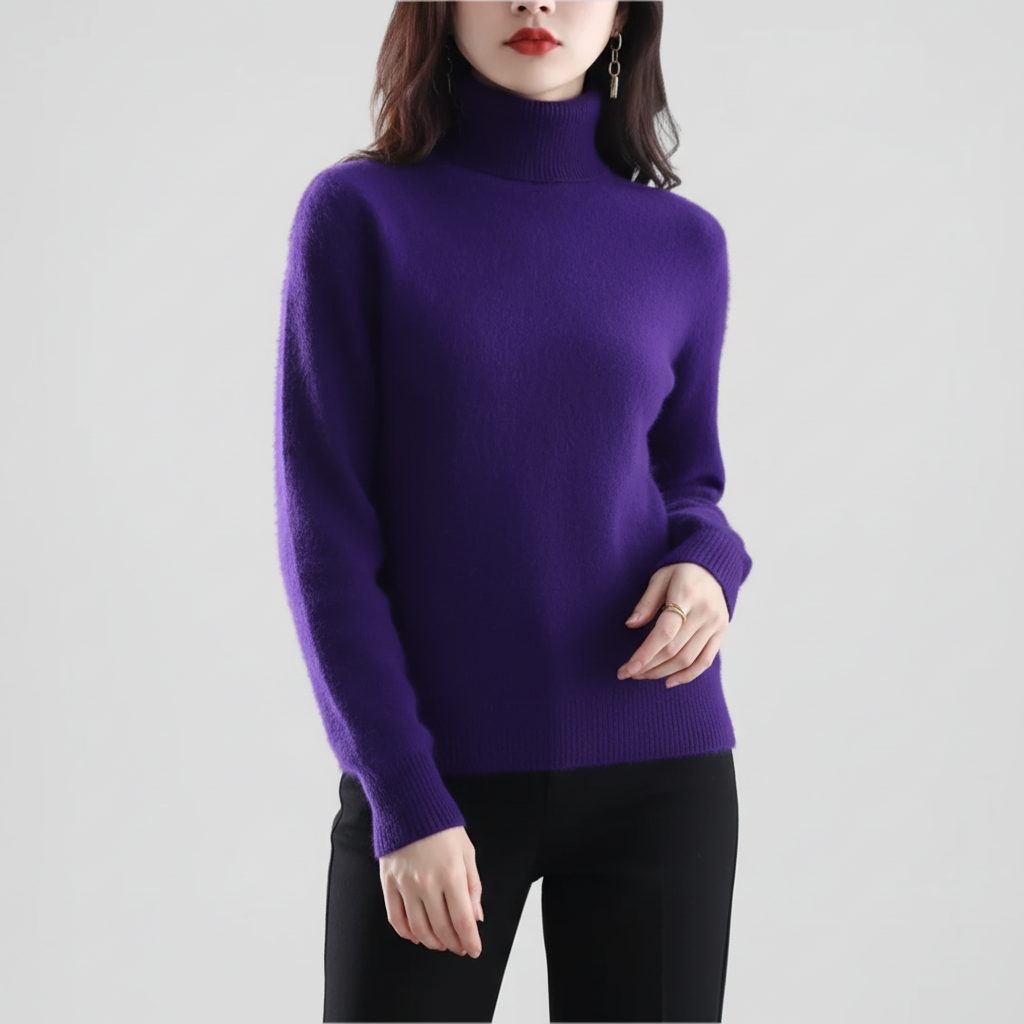 Gebreide damestrui met hoge hals