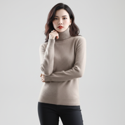 Gebreide damestrui met hoge hals