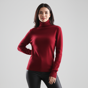 Gebreide damestrui met hoge hals