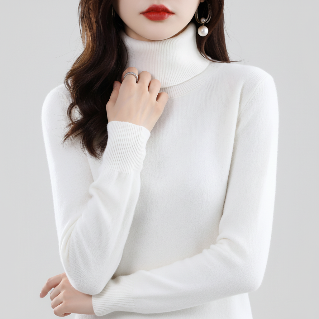 Gebreide damestrui met hoge hals