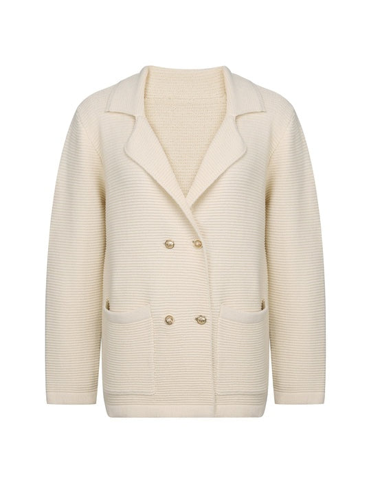 Gebreide dames blazer met ribstructuur - Eléa