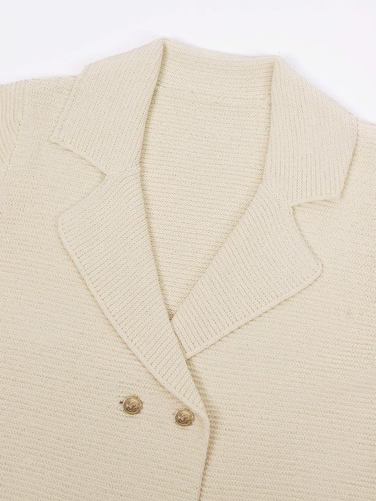 Gebreide dames blazer met ribstructuur - Eléa