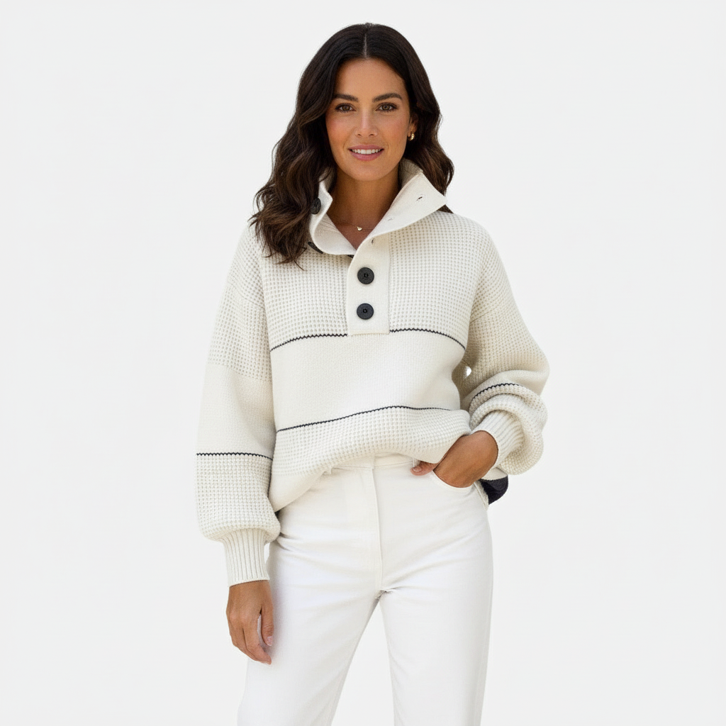 Gebreide damestrui met hoge hals