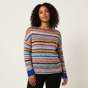Gebreide damestrui met kleurrijke strepen – Liora