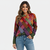 Gebreide damestrui met ruitpatroon – Maribel