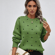 Gebreide damestrui met subtiele stippen en comfortabele pasvorm