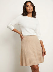 Gebreide midi rok met plissé – Améliane