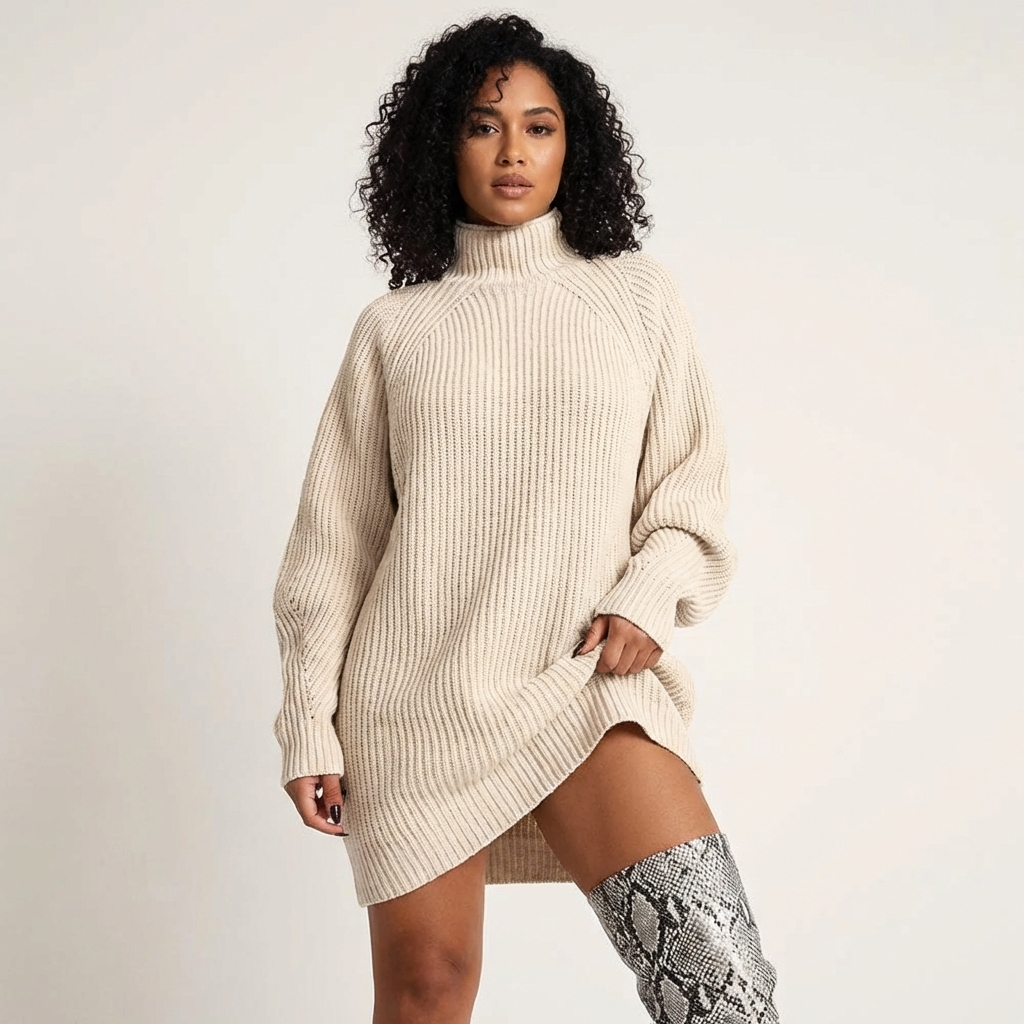 Gebreide oversized trui met col – Amélie