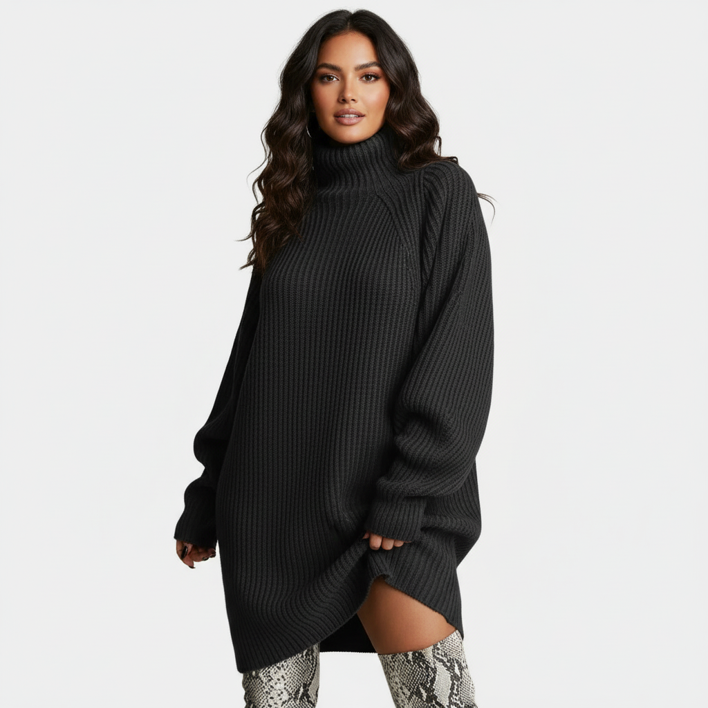 Gebreide oversized trui met col – Amélie