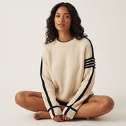 Gebreide trui met contrasterende strepen – Noélie