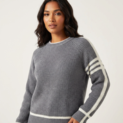 Gebreide trui met contrasterende strepen – Noélie