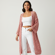 Gehaakt dames vest met open structuur – Elara