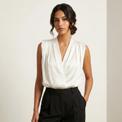 Geplooide V-hals blouse – Lieve