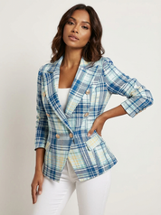 Geprinte dames blazer met dubbele knopen en moderne pasvorm – Isabelle