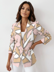 Geprinte dames blazer met dubbele knopen en moderne pasvorm – Isabelle