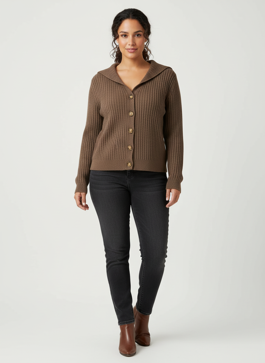 Geribd cropped vest met knopen – Melina