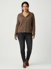 Geribd cropped vest met knopen – Melina