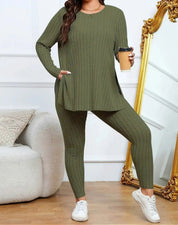 Geribde lounge set dames met stretch – Noa