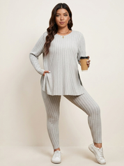 Geribde lounge set dames met stretch – Noa