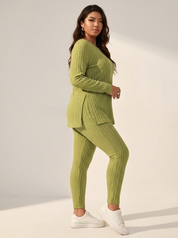 Geribde lounge set dames met stretch – Noa